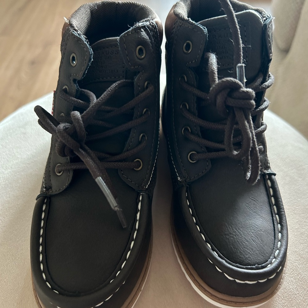 Levi's Kids Dark Brown Lace-Up Moc Toe Boots